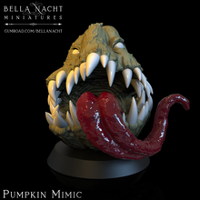 pumpkin monster mimic changer shape shifter creepy tongue kinky tabletop dnd manual creature familiar enemy spooky halloween 3d print model - Mito3D