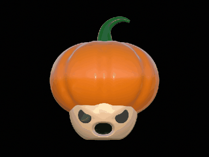 pumpkin mushroom champi halloween toad nintendo games 3d print model - Mito3D