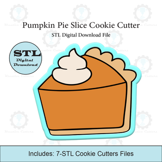 pumpkin pie slice cookie cutter stl file Home cutters fall thanksgiving 3d print model - Mito3D