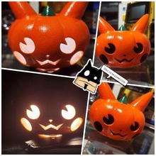 zucca Pikachu gioco Pokemon Halloween lampada giorno morto 3d print model - Mito3D