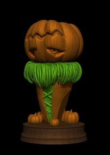 pumpkin rapper bust halloween bat cut cute power rangers jack o'lantern spooky nightmare dark 3d print model - Mito3D