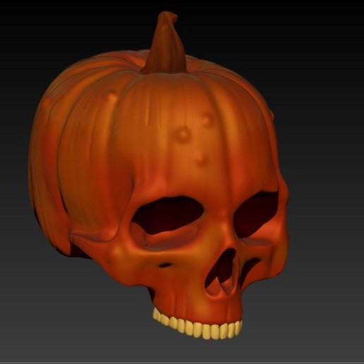zucca teschio art di cranio halloween 3D print model - Mito3D