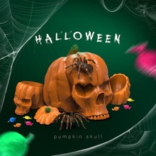 abóbora skull halloween decor candy caixa crânio Bruxas assustador Horror fantasia Outubro arte spookyseason doçura travessura Halloweendecor festa Halloween 3d print model - Mito3D