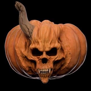 pumpkin skull sculpt art creature horror halloween 3d print model - Mito3D
