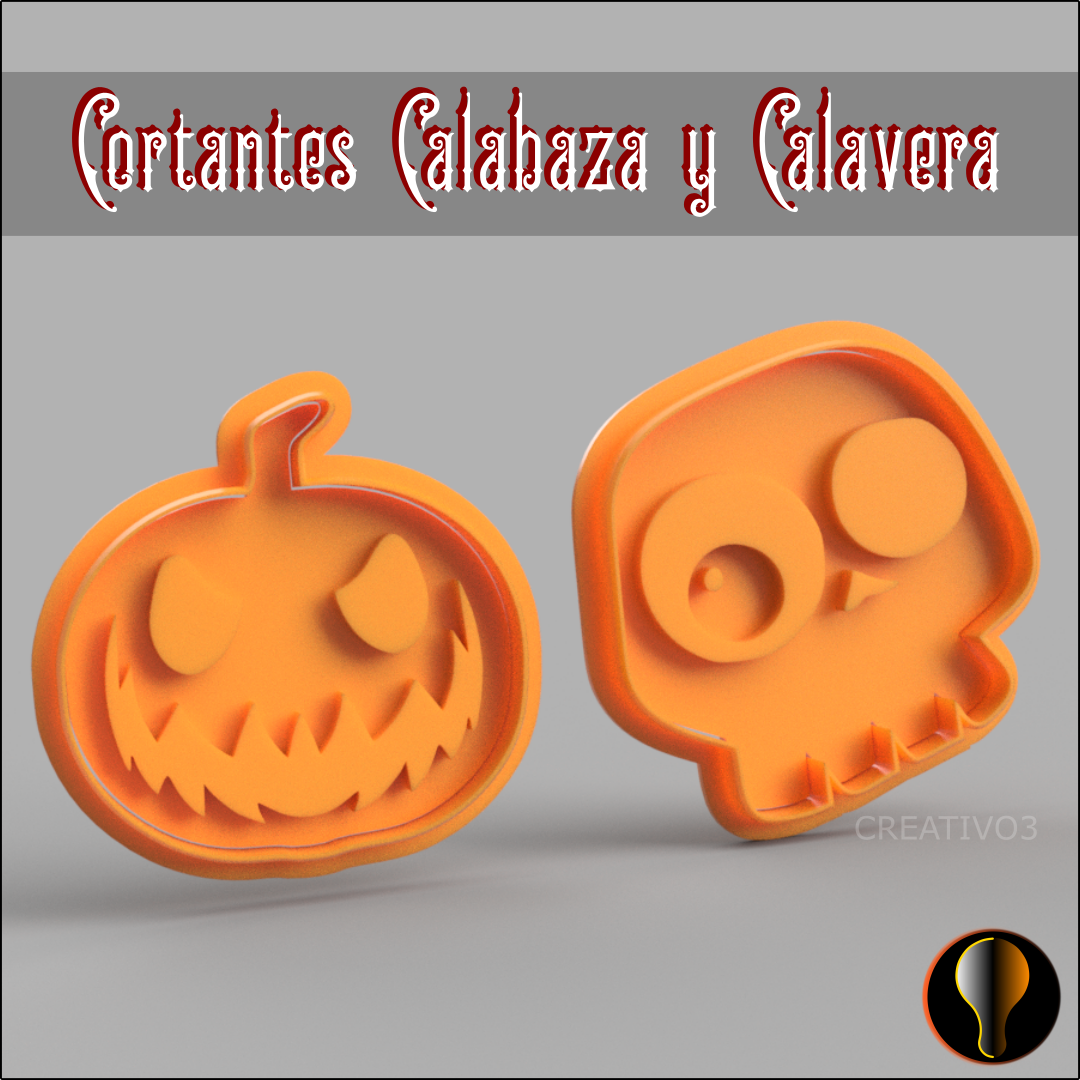 pumpkin skull cookie cutters Various halloween 3D print model - Mito3D