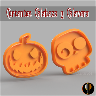 zucca cranio biscotto frese vari Halloween 3d print model - Mito3D