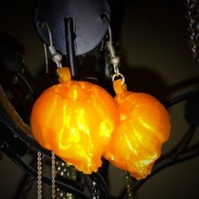 pumpkin skull earring remix halloween human jewlery earrings 3d print model - Mito3D