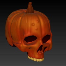zucca teschio art di cranio halloween 3d print model - Mito3D