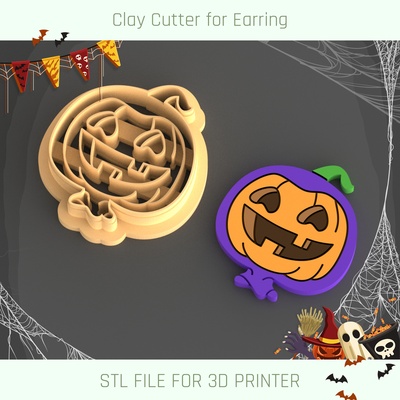 pumpkin smile halloween polymer clay cutter tool jewellry stl autumn sweater flowerpot coffe cup candle 3d print model - Mito3D