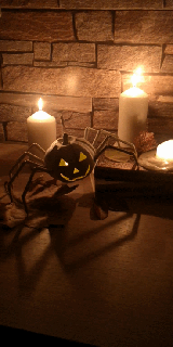 pumpkin spider spooky pumpkin spider halloween scary led lights home decor  3d print model - Mito3D