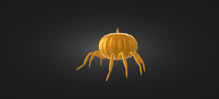 pumpkin spider legs halloween 3d printing stl toy jewelry spiders 3d print model - Mito3D