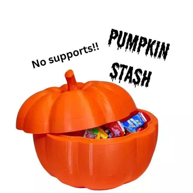 pumpkin stash container box halloween 3D print model - Mito3D