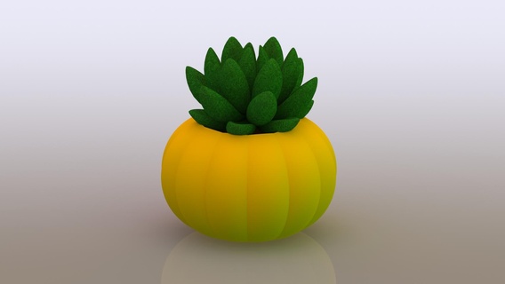 Kürbis saftig Pflanzer Zuhause Haus Kaktus saftig Pflanzer Pflanzen Garten Zuhause Haus Blume Vase Kürbis 3d print model - Mito3D
