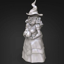 pumpkin witch halloween holliday hollidays jack-o-lantern scary sculpture zbrush sculptures 3d print model - Mito3D
