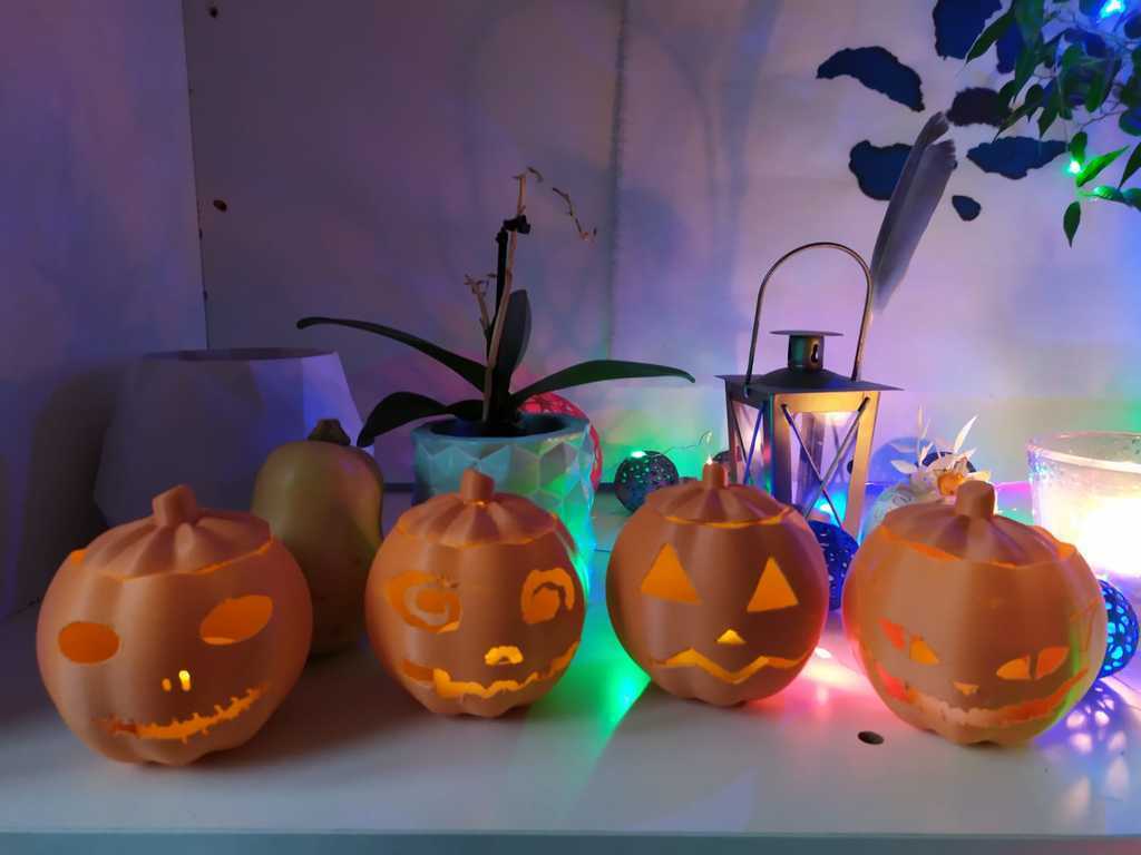 visages citrouille outils embrasé Halloween décoration lampe latern citrouilles sculpture 3d impression 3D print model - Mito3D