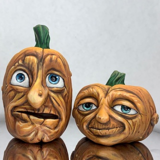 teste zucca Halloween decorazioni decorazione testa arancia carattere pianta fermacarte 3d print model - Mito3D