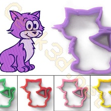 punch cat cookie cutter home pastry shop cut out chat animal biscuit 3d print model - Mito3D