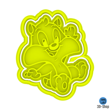 punch looney tunes 6 casa tidy up titi cookie cutter tweety taz sylverter daffy duck 3d print model - Mito3D
