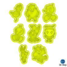 punch looney tunes x8 home tidy up titi cookie cutter tweety taz sylverter daffy duck 3d print model - Mito3D