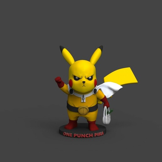 coup poing pika art jouet anime homme manche Pikachu Pokémon figure collectionner sculpture 3D print model - Mito3D
