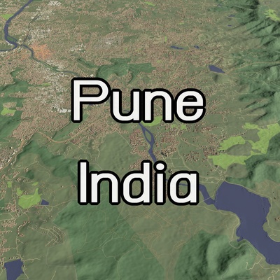 pune india - city urban architecture map building travel hill lake street road river planning terrain transportation model toy 3d print model - Mito3D
