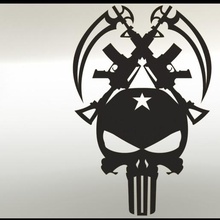 punisher decal various skull decorative 3d print model - Mito3D