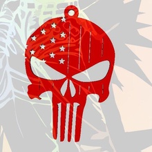 punisher keychain v2 art key ring 3d print model - Mito3D