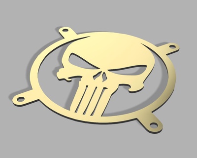 Justiceiro logotipo arte deco casa 3d print model - Mito3D