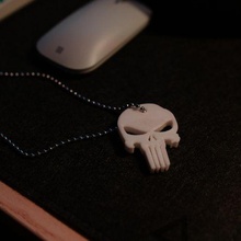 punisher necklace keychain jewelry punisher keychain cor art toy necklace nerd bling 3d print model - Mito3D