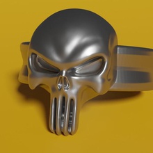 punisher ring jewelry rings 3d print model - Mito3D