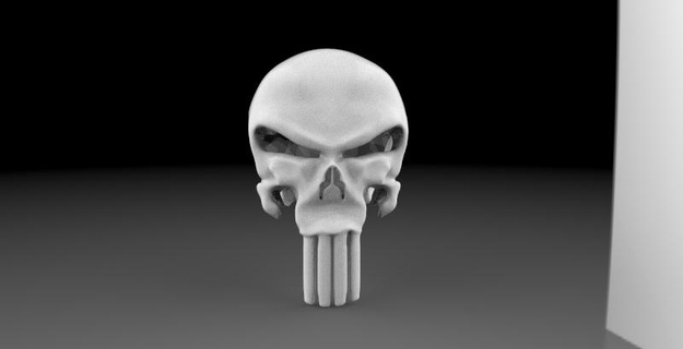 Justiceiro crânio osso escultura logotipo soldado militares morte 3d print model - Mito3D