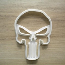 punisher skull cookie cutter inspired by kitchen fondant 3d print model - Mito3D