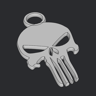 punisher skull keychain 3d print model - Mito3D