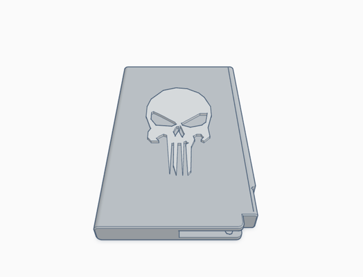 castigador billetera cráneo gris superhéroe logo tarjeta crédito 3d print model - Mito3D
