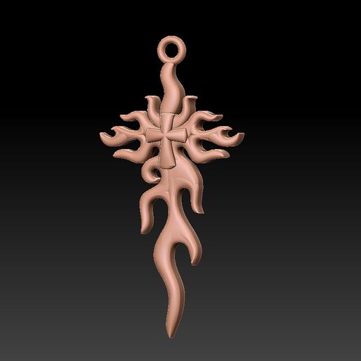 punk cross pendant jewelry 3D print model - Mito3D