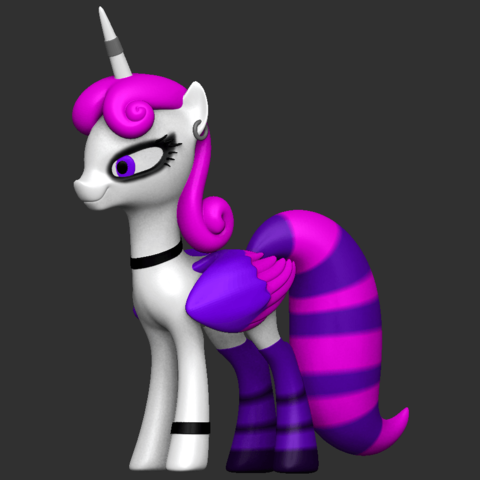 punk pony art caballo de dibujos animados animal eje balancín mi pequeño mylittlepony 3D print model - Mito3D