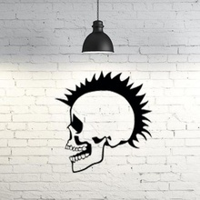 punk skull 2d art cnc decor decoration music wall 3d print model - Mito3D