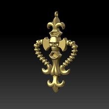 punk skull cross pendant jewelry 3d print model - Mito3D