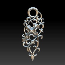 punk textured cross pendant jewelry 3d print model - Mito3D