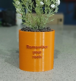 punny planter 09 - remember roots pot plant home funny original fdm garden ender art 3d print model - Mito3D