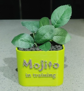 punny planter 13 - mojito training pot plant home funny original fdm garden ender art 3d print model - Mito3D