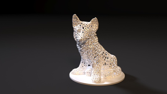 Hündchen voronoi Hund Tier Haustier Säugetier Charakter niedlich Spiel Deutsche Tiere Dekor Dekoration Kunst 3d print model - Mito3D