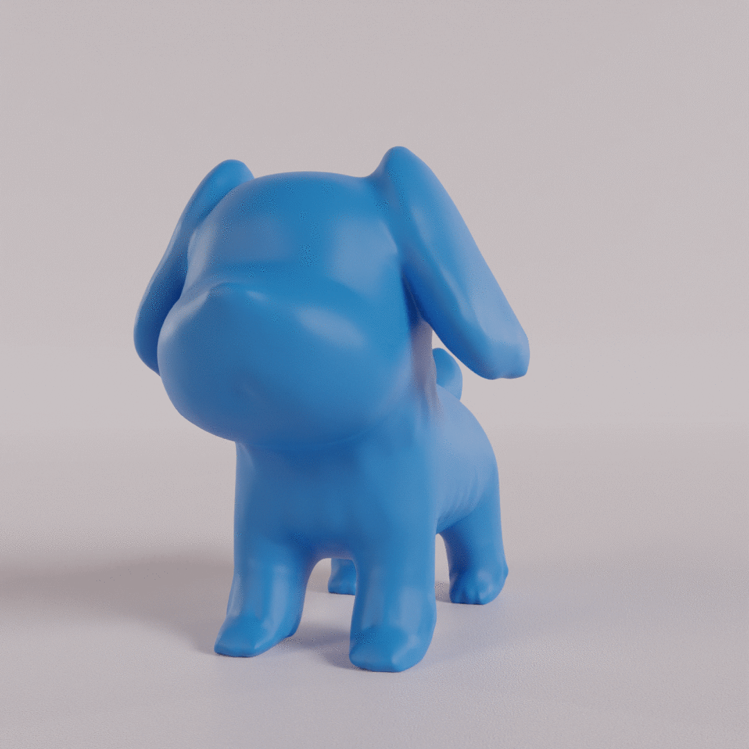 cachorro figura animal arte estátua 3D print model - Mito3D