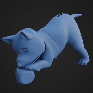 perrito banco mascota modelo canino perro ahorros moneda colección gratis lindo mimoso pequeña 3d print model - Mito3D