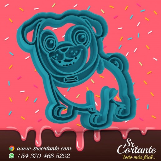 cachorro pals cortador de biscoito tema a casa frio álamo sharp fondant stl cookie rolly bingo 3D print model - Mito3D