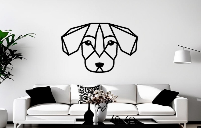 cucciolo cane parete decorazione Basso poli canino razza puntatore Jack rusell animale 2d arte arredamento gratuito casa 3D print model - Mito3D