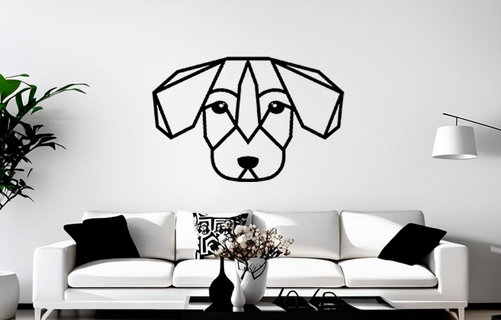 puppy dog wall decoration low poly canine breed pointer jack rusell animal 2d art decor free home 3d print model - Mito3D