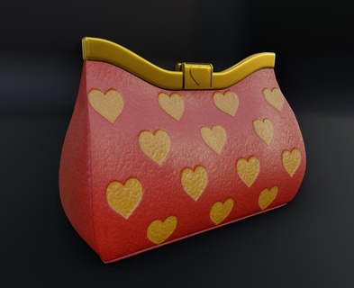 pure love handbag printable bag fashion heart purse pochette toy cute design women female leather luggage style wallet accessories clothing sculpt decoration 3d print model - Mito3D