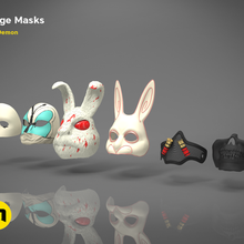 purge - masks fashion mask horror halloween killer bunny rabbit scary monster cross butterfly cosplay 3d print model - Mito3D
