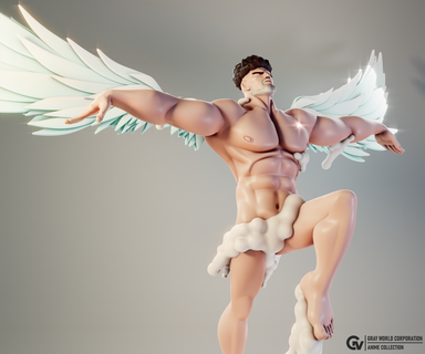 puri-puri prisoner angel style one-punch man anime character male 3d print model - Mito3D
